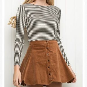 Brandy Melville Brown Corduroy Skirt. One size